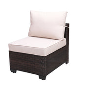 7-Piece PE Rattan Wicker Sofa Set - Patio Lounge