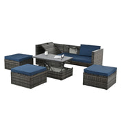 5-Piece Plywood Wicker Patio Furniture Set