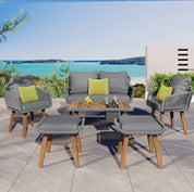 K&K 6-Piece Rope Patio Set - Cool Bar Table