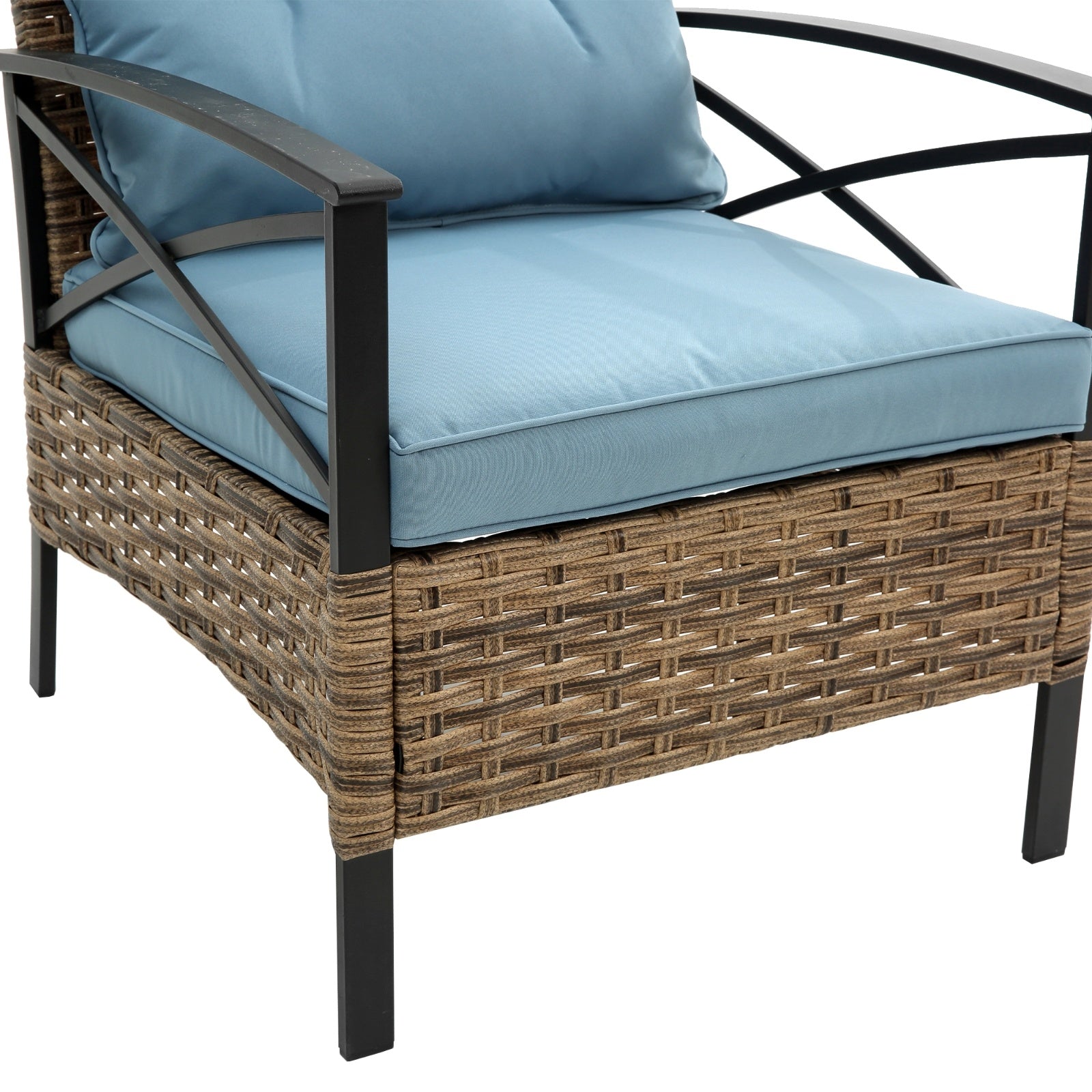 4-Piece Low Dining Sectional - Rattan Patio Set