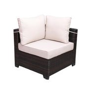 7-Piece PE Rattan Wicker Sofa Set - Patio Lounge