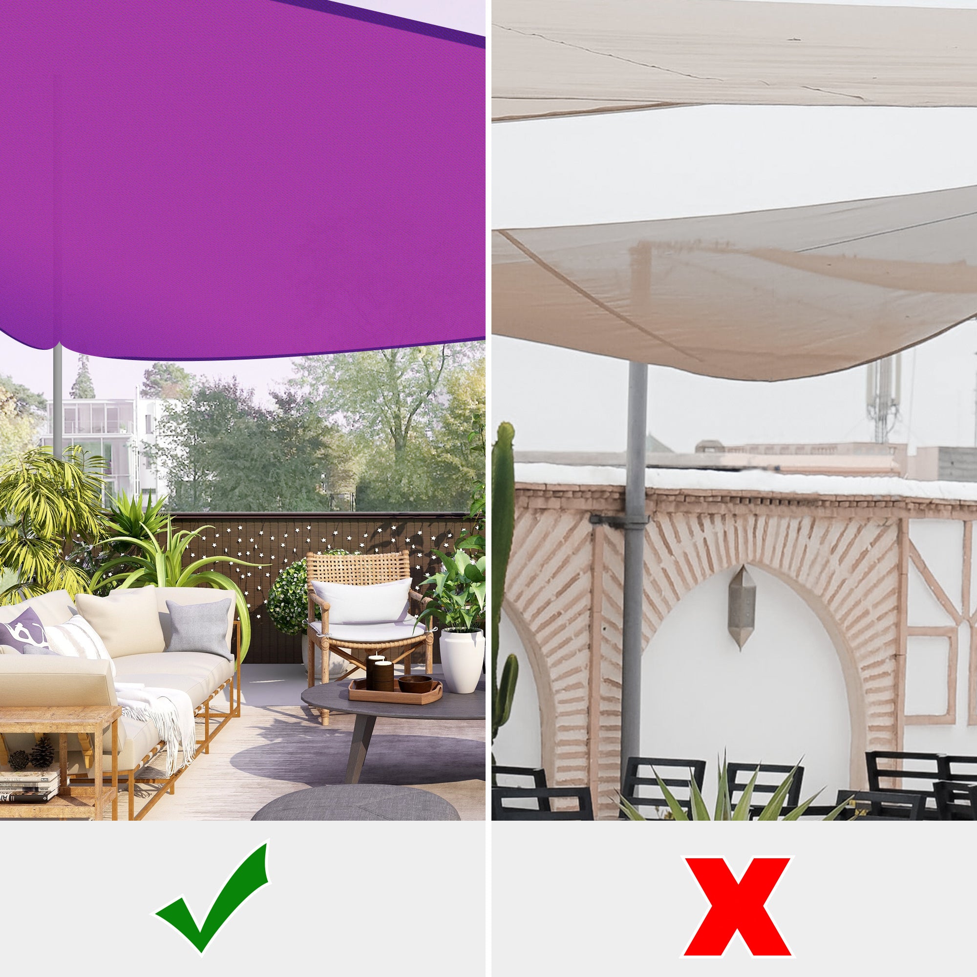 Sun Shade Sail Awning - Patio & Garden Cover