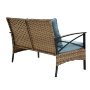 4-Piece Low Dining Sectional - Rattan Patio Set