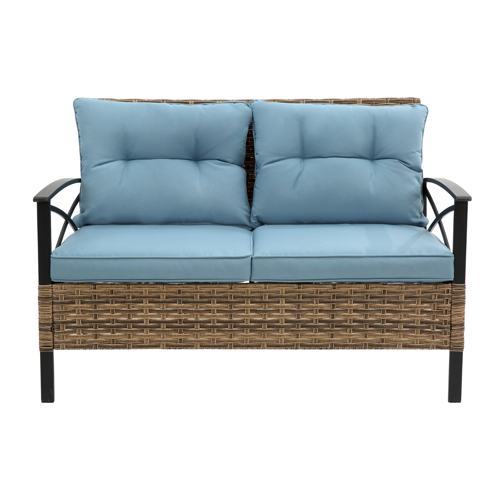 4-Piece Low Dining Sectional - Rattan Patio Set